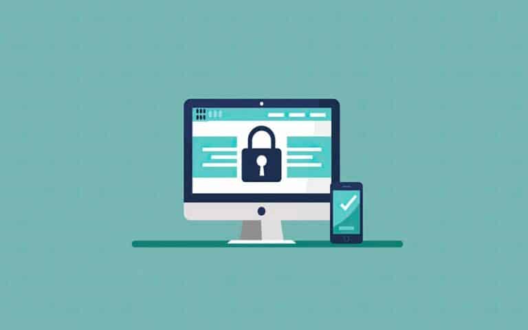 Secure WordPress website displayed on a Mac screen and a mobile device
